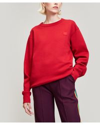 Acne Red Fairview Face Crew-neck Sweat