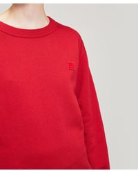 Acne Red Fairview Face Crew-neck Sweat