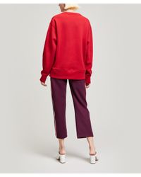 Acne Red Fairview Face Crew-neck Sweat