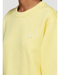 Acne Fairview Face Sweatshirt In Yellow