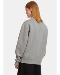 Acne Gray Fairview Oversized Face Embroidered Sweater In Grey