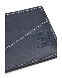 Loewe Blue Luxury Puzzle Stitches Plain Cardholder In Smooth Calfskin For Men for men