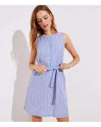 loft blue and white striped dress