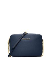 MICHAEL Michael Kors | Blue Jet Set Travel Saffiano Crossbody Bag | Lyst