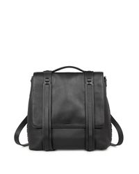 fin leather shoulder backpack