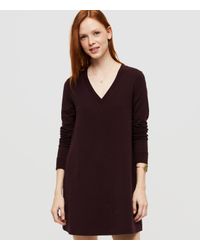 Lou & Grey Purple Rebound Terry V-neck Dress