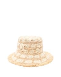Céline Natural Bob Triomphe Rafia Hat
