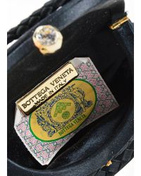 Bottega Veneta Black Satin Intrecciato Woven Mini Cross Body Flap Bag