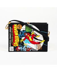 Olympia Le-Tan Black Fabric "spider-woman Comic Book" Clutch Bag