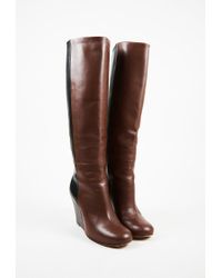 black knee high boots with wedge heel