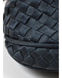 Bottega Veneta Black Satin Intrecciato Woven Mini Cross Body Flap Bag