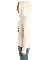 Felpa In Cotone Con Cappuccio di Gucci in Natural da Uomo