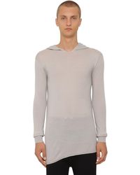 Rick Owens Gray Virgin Wool Knit Sweater for men