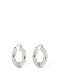 Versace Metallic Greek Motif Small Hoop Earrings