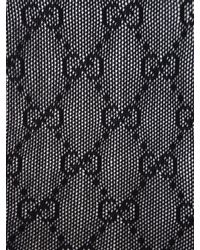 Gucci Black Gg Jacquard Stockings