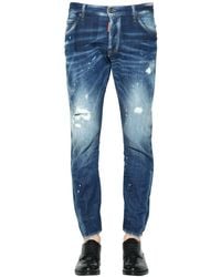 DSquared² Blue 16cm Sexy Twist Destroyed Denim Jeans for men