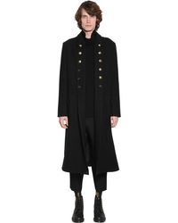 Yohji Yamamoto Mantel Aus Wollmischung "napoleon" in Black für Herren
