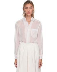 Ralph Lauren Collection Baumwolle Durchsichtige Bluse Aus Baumwolle in Weiß  | Lyst AT