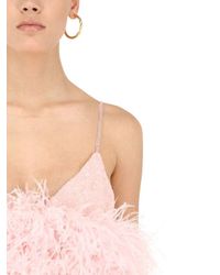 Abito Con Piume E Paillettes di The Attico in Rosa | Lyst
