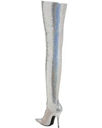 glitter thigh high balenciaga boots
