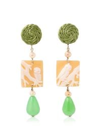 Anna E Alex | Green Owl Cameo Earrings | Lyst