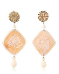 Anna E Alex | Natural Gardenia Cameo Earrings | Lyst