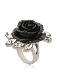 Mawi | Black Rose & Crystal Spring Ring | Lyst
