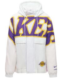 Sudadera New Era Metalic Hoody La Lakers Blanco Hombre