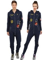 OnePiece | Blue Aviator Cotton French Terry Jumpsuit | Lyst
