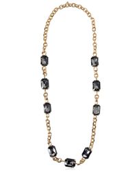 DSquared² | Metallic Long Chain Necklace With Crystals | Lyst