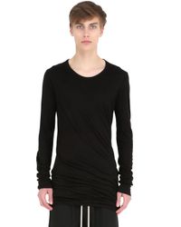 Rick Owens | Black Double Cotton Jersey Long Sleeve T-shirt for Men | Lyst