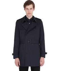 Burberry Brit | Blue Cotton Gabardine Trench Coat for Men | Lyst