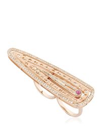 Marco Dal Maso | Pink Amaia Rose Gold Double Finger Ring | Lyst