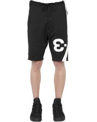 Y-3 | Black Logo Detail Cotton Jogging Shorts for Men | Lyst