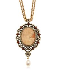 Alcozer & J | Metallic Cameo Necklace | Lyst