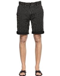 DIESEL | Black Pinstriped Cotton Dobby Shorts for Men | Lyst