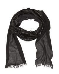 Cutuli Cult | Black Patchwork Leather & Silk Scarf for Men | Lyst