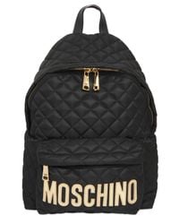 Moschino | Black Large Logo Quilted Nylon Backpack | Lyst