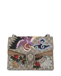 Gucci | Brown Dionysus Medium Appliquéd Coated Canvas And Suede Shoulder Bag | Lyst