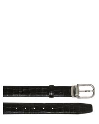 Montblanc Black 30mm Horseshoe Embossed Leather Belt for men