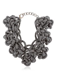 Alienina | Gray Altrove Brass And Cotton Knot Necklace | Lyst