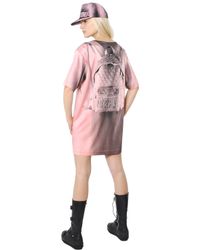 Moschino Black Shadow Printed Stretch Enver Satin Dress