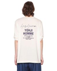 Yohji Yamamoto White Printed Cotton Long Sleeve T-shirt for men