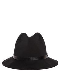 Yohji Yamamoto Black Wool Fedora Hat for men