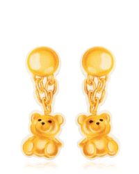 Moschino | Metallic Teddy Bear Neoprene Clip-on Earrings | Lyst