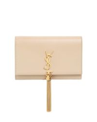 Saint Laurent | Natural Kate Monogram Bag W/ Chain Tassel | Lyst