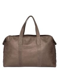 AllSaints Brown Kantji Washed Leather Duffle Bag for men