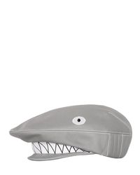 Thom Browne Gray Shark Flat Cotton Cap for men