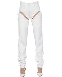 Y. Project White Cutout Transformer Cotton Denim Jeans