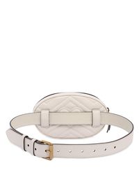 Gucci White Small Gg Marmont Belt Pack W/ Appliqués